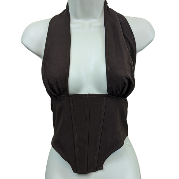Tic Toc NWT Halter Corset Crop Top Sz M - Picture 1 of 9